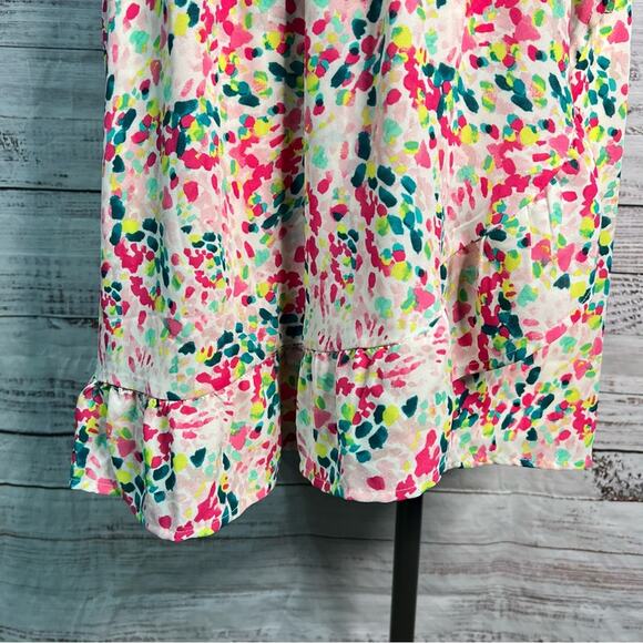 Torrid 2X Georgette Surplice Wrap Romper Spotted Confetti Sleeveless Adjustable - Picture 6 of 14